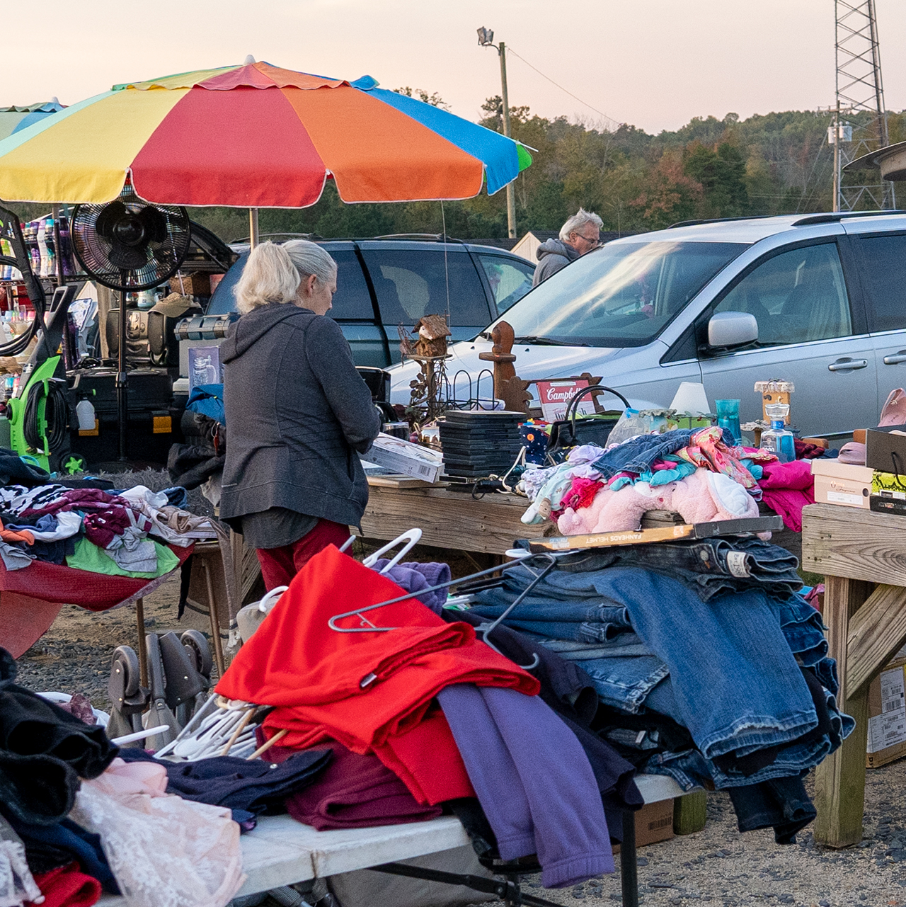 Clothing on tables